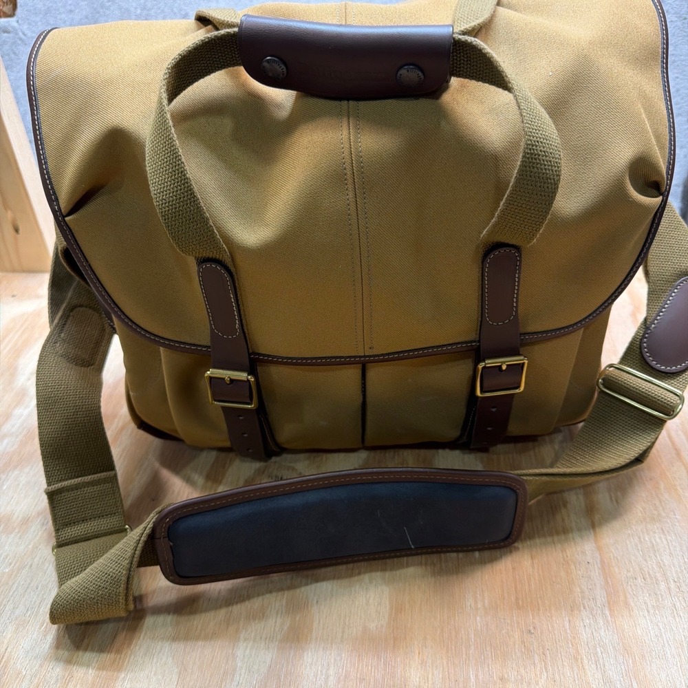 Billingham Camera Bag Khaki Canvas Leather Trim w Superflex Inserts Pouch